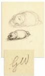 Garth Williams Original Drawing of Wilbur for Charlottes Web -- Beautifully Hand-Rendered Piece