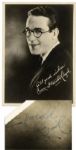 Harold Lloyd Signed 5 x 7 Matte Photo -- Signature Printed in White Ink and Hand Signed in Blue Ink: Harold Lloyd -- Near Fine 
