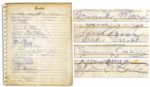 Groucho Marx & Elizabeth Taylor Burtons Signatures in a Beverly Hills Guest Book -- 8.5 x 10.5 -- Very Good