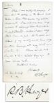 Rutherford B. Hayes Signed Final Page of a Letter -- ...the debate in the Senate [has] taken a tone that makes my article irrelevant...[and potentially could result in an] unfortunate [outcome]...