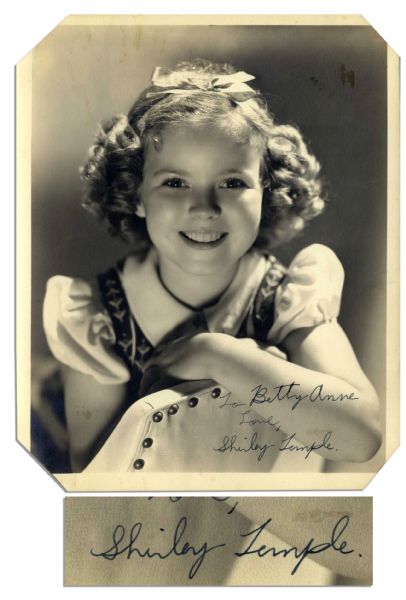 Shirley Temple Signed 8'' x 10'' Matte Photo -- ''To Betty Anne / Love, Shirley Temple.'' -- Clipped Corners, Else Near Fine