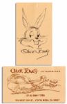 One-of-a-Kind Bugs Bunny Sketch Hand-Drawn and Signed by Creator Chuck Jones -- On Chuck Jones Business Card