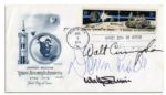 Apollo 7 First Day Cover Signed by Walt Cunningham, Donn Eisele & Wally Schirra