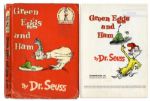 Scarce First Edition of Dr. Seuss Beloved Green Eggs and Ham -- First Edition Dustjacket Minus 50 Word Vocabulary Sticker