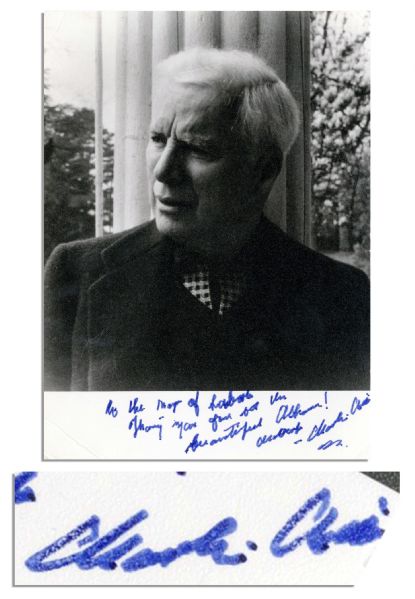 Charlie Chaplin 5'' x 6.75'' Signed Photo -- to the Mayor of Lambeth, England