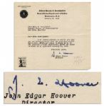 J. Edgar Hoover 1955 Typed Letter Signed -- ...I am indeed pleased to advise you that you are being promoted...