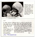 Mother Teresa Signed Prayer Card -- Excellent Signature