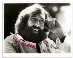 Jim Henson Photo Signed in Red Marker -- 7 x 5.5 -- Near Fine
