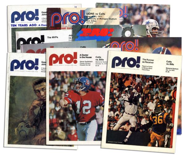 Collection of 10 Vintage Colts Programs From The 1970's
