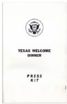 Complete Press Package for the JFK Texas Welcome Dinner -- Planned for the Night of his Assassination