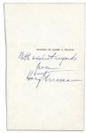 Harry S. Truman Memoirs, Volume I With Signed Insert