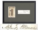 Millard Fillmores Signature Framed With CDV Photo