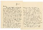General Dwight Eisenhower WWII Autograph Letter Signed to His Wife, Mamie -- ...Emergency is a good name for war...high pressure!...