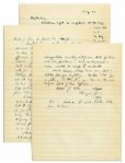 General Dwight Eisenhower WWII Autograph Letter Signed to His Wife, Mamie -- ...if there were no problems -- and no argument -- wars would be easy to conduct...