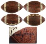 Ohio State Signed Football From the Late 1960s -- With Coach Woody Hayes Signature & Additional Players Signatures