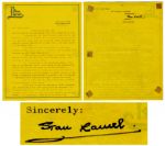 Stan Laurel 1960 Typed Letter Signed -- ...I was born in a theatrical family & was raised in the business, the theatre was practically my home... -- With PSA/DNA COA