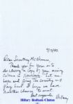 Hillary Clinton Autograph Letter Signed to Robert McNamara During the 1992 Election -- ...Let us hope and pray the country will pay heed...