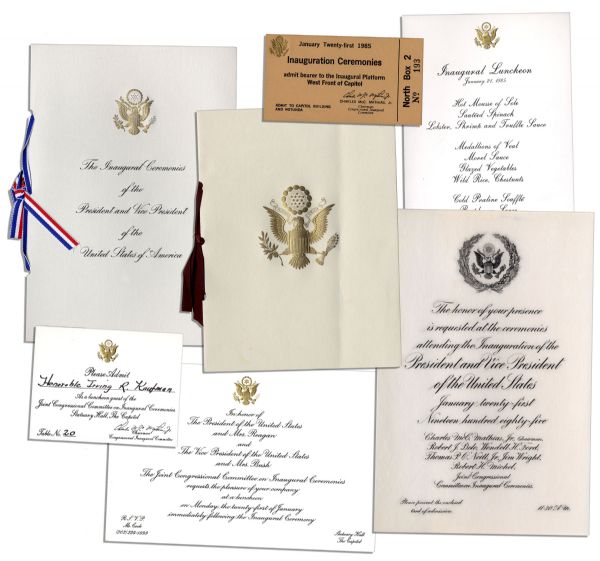 President Ronald Reagan 1985 Inauguration Official Invitation & Memorabilia