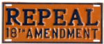 Prohibition-Era Repeal the 18th Amendment 1930 License Plate