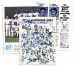 Thurman Munson Signed 1977 Championship Series Program -- Also Signed by 16 Players From The Yankees And Royals -- With PSA/DNA COA