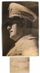 Benito Mussolini Signed 24 x 17 Oversized Photo