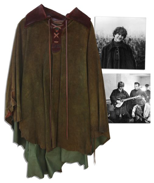 David Crosby Worn Suede Cape From His Personal Collection -- Worn Early in His Career With ''The Byrds''
