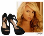 Jessica Simpson Worn High Heels -- Dorsay Style From Her Own Brand Name Shoe Line -- With Signed Photo by Simpson