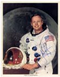 Neil Armstrong Signed 8 x 10 Photo -- Uninscribed & Near Fine -- Also With Original Apollo 11 Program