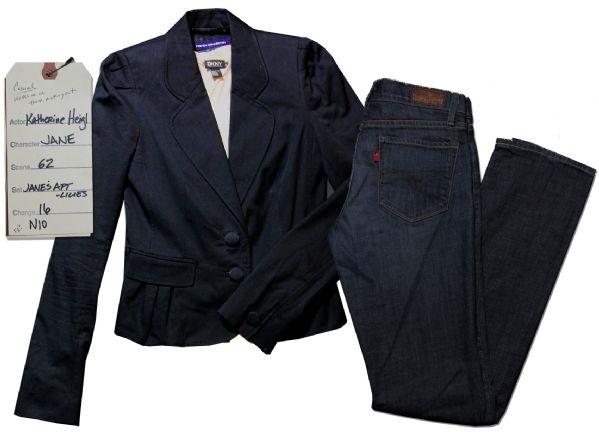 Katherine Heigl Screen-Worn Ensemble From ''27 Dresses'' -- Full Outfit of Blazer, Jeans & Tops by DKNY & Club Monaco