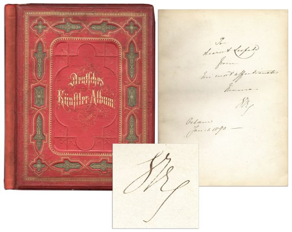 Queen Victoria Signed Book, Dedicated in Her Hand to Her Son Prince Leopold -- Who Died of Hemophilia at Age 30