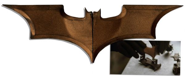 Iconic Bat Symbol ''Batarang'' Prop -- Used in The Production of  Hit Prequel ''Batman Begins''