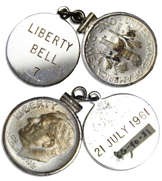 Liberty Bell 7 Space Flown Dime From Mercury-Redstone 4, the Second Manned Mission in NASA History -- From the Estate of Its Astronaut Gus Grissom