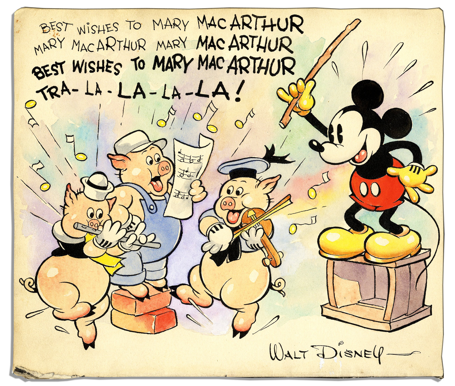 Lot Detail - Original Disney Artwork Featuring Mickey Mouse, Circa Mid-  1930's