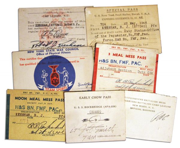 Bob Keeshan Collection of Seven 1940's Navy-Related ID Cards