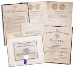 Captain Kangaroo Lot of 6 Award Certificates From 1948-1997 -- With Awards From Howdy Doody