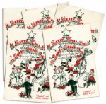Bob Keeshan Christmas Cards From His Days on Howdy Doody as Clarabell the Clown -- Lot of 5 -- Circa 1948-1952