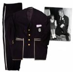 Captain Kangaroos 1955-1971 Screen-Worn Navy Blue Suit With the Kangaroo-Pocket Jacket That Inspired the Name -- The First Incarnation of the Captain Before the Red Jacket Days