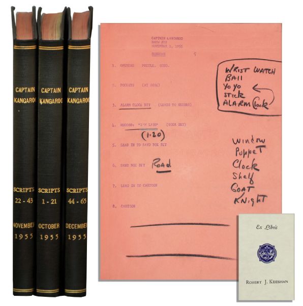 Script Books From The First 65 Episodes of Captain Kangaroo in 1955 -- With First Ever Episode & Hand Notations Throughout