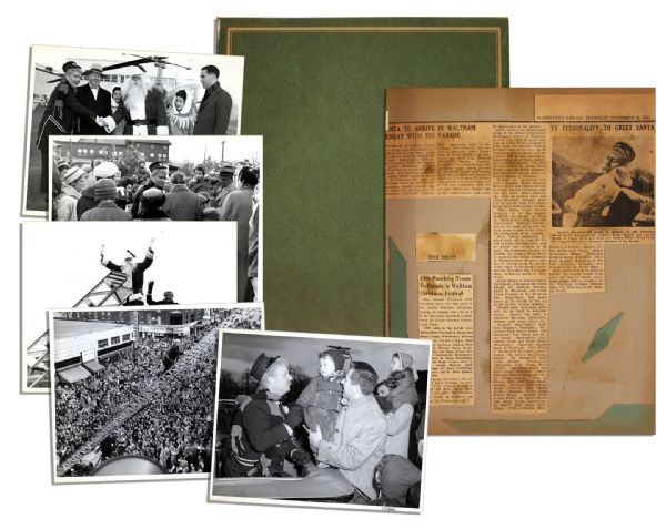 From 1955-1956, Captain Kangaroo Personally Owned Scrapbook With Glossy 10'' x 8'' Photos & Newspaper Clippings