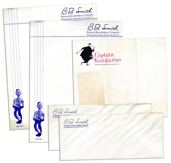 Buffalo Bob Letterhead & Envelopes -- Also With Captain Kangaroo Letterhead -- Circa 1948-1952