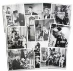 Captain Kangaroo Photo Lot of 12 Images Taken On Set -- With Two Images of The Captain With Santa Claus in 1958