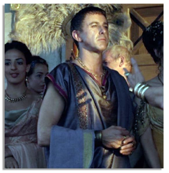 Andrew Laing Screen-Worn Custom Silk Toga, Tunic & Leather Bracelets in ''Spartacus''
