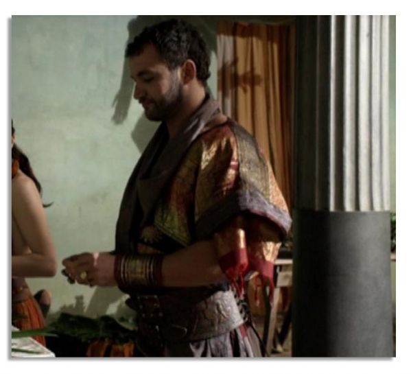 ''Spartacus'' Screen-Worn Silk Costume -- Custom-Made For Nick E. Tarabay as Ashur in the Season Finale of the First Season