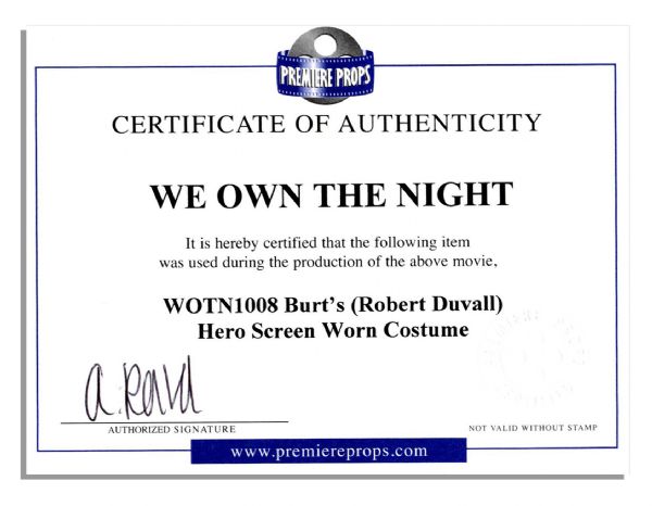 Robert Duvall Screen-Worn Costume From 2007 Drama ''We Own the Night''