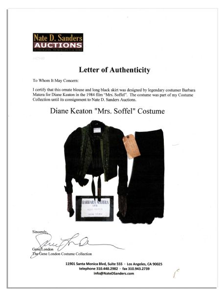 Diane Keaton Blouse & Skirt Designed by Legendary Costumer Barbara Matera for Keaton's 1984 Film ''Mrs. Soffel''