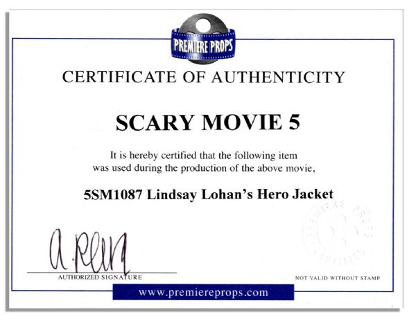 Lindsay Lohan Screen-Worn Black Leather Jacket From ''Scary Movie 5''