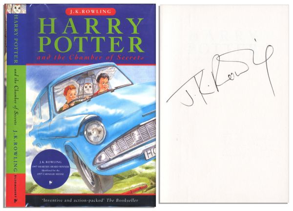J.K. Rowling Signed First U.K. Edition, First Printing of ''Harry Potter and the Chamber of Secrets'' -- Also Signed by Cover Illustrator Cliff Wright