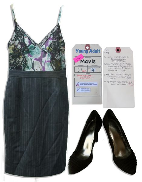 Charlize Theron Screen-Worn Dolce & Gabbana Dress & Shoes From ''Young Adult'' -- With Wardrobe Tag Reading, ''Mavis 'Adjusts' Breasts in Mirror''