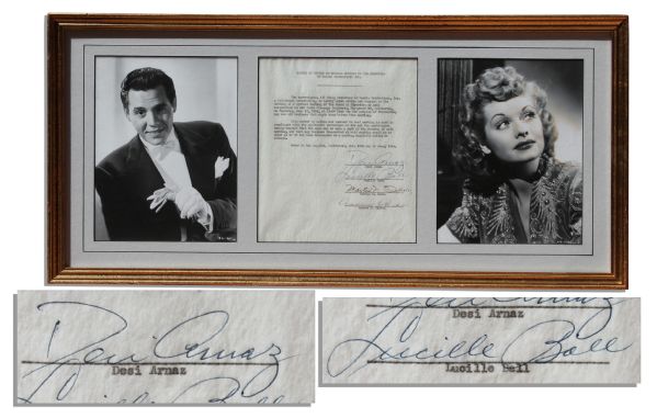 Lucille Ball & Desi Arnaz Typed Contract Signed For Desilu Productions
