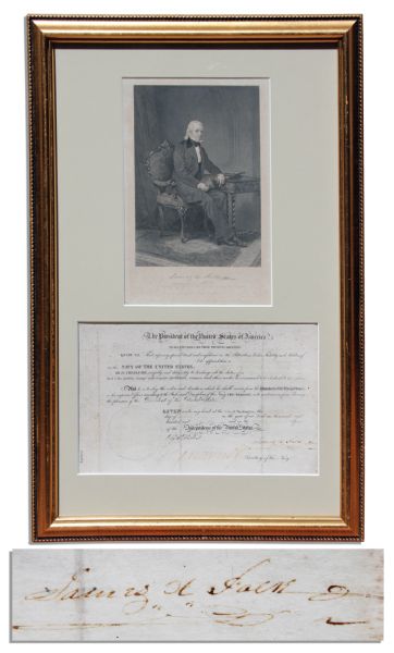 President James K. Polk Signed Naval Document